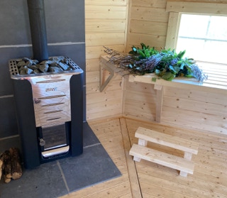 Véritable poêle au feu de bois